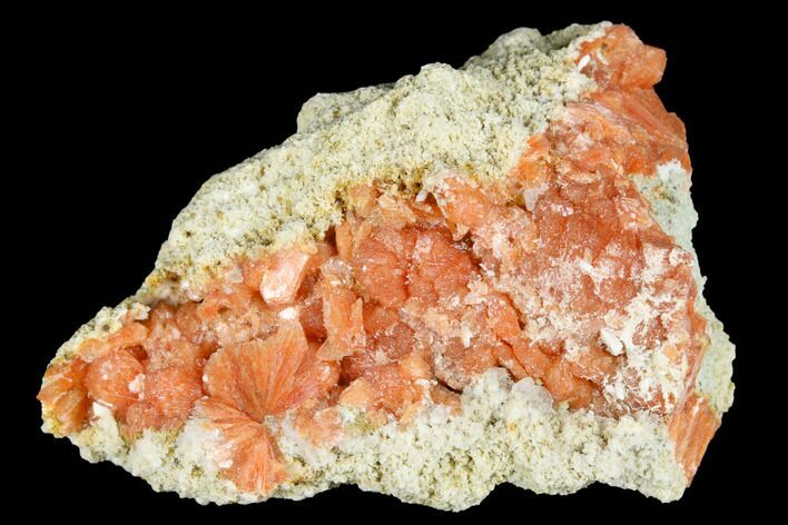 Red-Orange Stilbite Crystal Cluster with Laumontite - Peru #173296